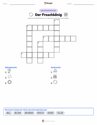 Der Froschkönig - Deutsch druckbare Arbeitsblatt Vorschau