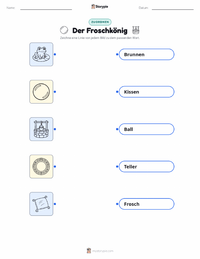 Der Froschkönig - Deutsch druckbare Arbeitsblatt für Kinder