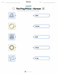 The Frog Prince - German printable worksheet for kids