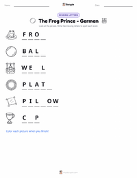 The Frog Prince - German printable worksheet preview