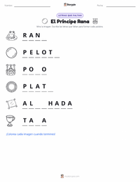 Vista previa de la hoja de trabajo imprimible de El Príncipe Rana - Alemán