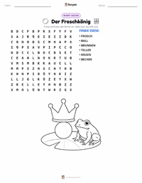 Der Froschkönig - Deutsch druckbare Arbeitsblatt Vorschau