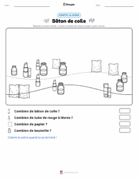 Aperçu de la feuille de travail imprimable Bâton de colle