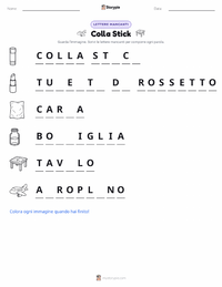 Anteprima della scheda stampabile di Colla stick