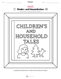 Kinder- und Hausmärchen druckbare Arbeitsblatt Vorschau