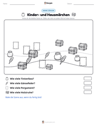 Kinder- und Hausmärchen druckbare Arbeitsblatt Vorschau