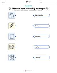 Vista previa de la hoja de trabajo imprimible de Cuentos de la infancia y del hogar