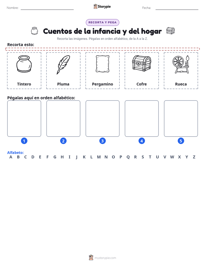 Cortar y Pegar el Alfabeto