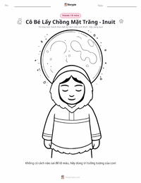 Trang tô màu Cô Gái Cưới Mặt Trăng - Thần thoại Inuit cho trẻ em