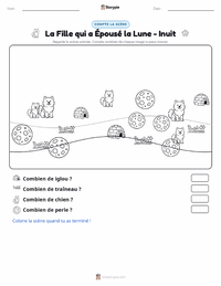 Aperçu de la feuille de travail imprimable La Fille qui a Épousé la Lune - Inuit