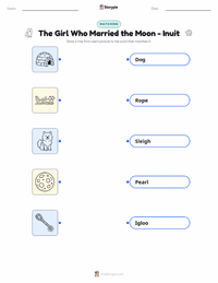 The Girl Who Married the Moon - Inuit printable worksheet preview