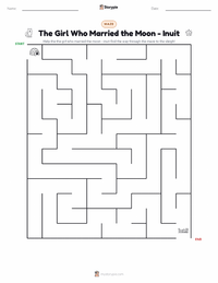 The Girl Who Married the Moon - Inuit printable worksheet preview