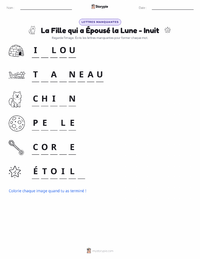 Aperçu de la feuille de travail imprimable La Fille qui a Épousé la Lune - Inuit
