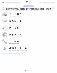 Podgląd drukowalnego arkusza ćwiczeń Dziewczyna, która poślubiła Księżyc - mit inuicki