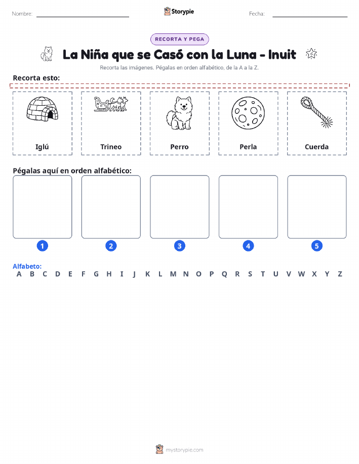 Cortar y Pegar el Alfabeto