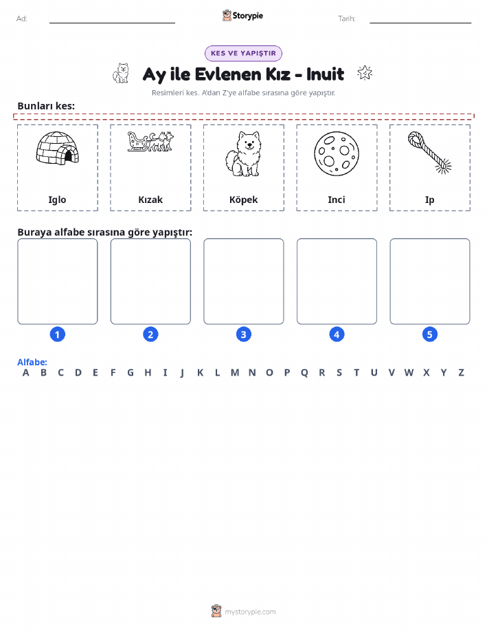 Kes & Yapıştır Alfabe