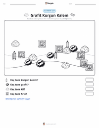 Grafit Kalem yazdırılabilir çalışma sayfası önizlemesi