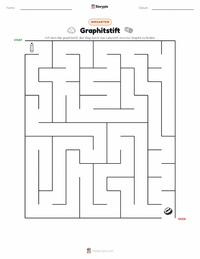 Graphitstift druckbare Arbeitsblatt Vorschau
