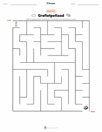 Grafietpotlood afdrukbare werkblad voorbeeld