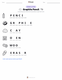 Graphite Pencil printable worksheet preview