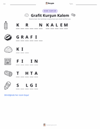 Grafit Kalem yazdırılabilir çalışma sayfası önizlemesi