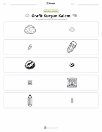 Grafit Kalem yazdırılabilir çalışma sayfası önizlemesi