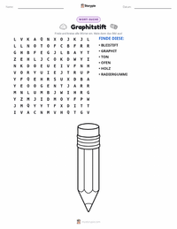 Graphitstift druckbare Arbeitsblatt Vorschau