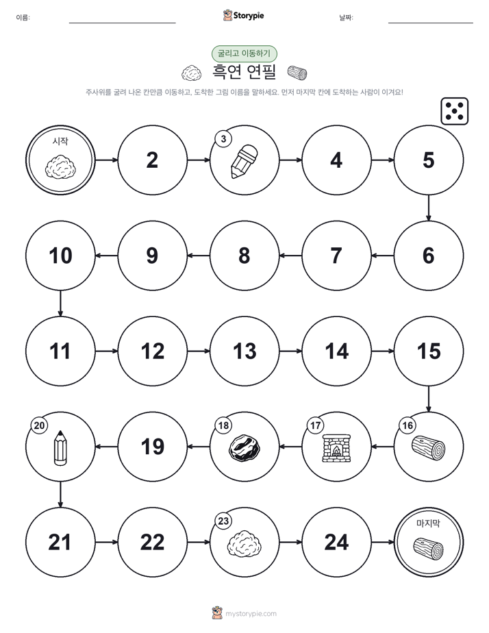 주사위 굴리고 이동하기 게임