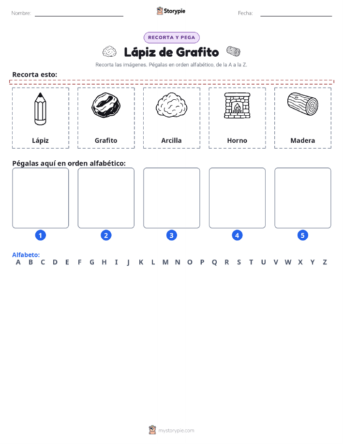 Cortar y Pegar el Alfabeto