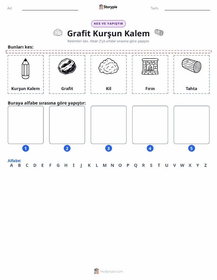 Kes & Yapıştır Alfabe