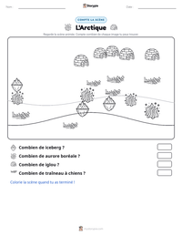 Aperçu de la feuille de travail imprimable L'Arctique