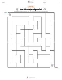 Het Noordpoolgebied afdrukbare werkblad voorbeeld