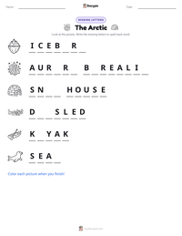 The Arctic printable worksheet preview
