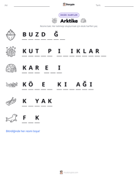 Arktika yazdırılabilir çalışma sayfası önizlemesi