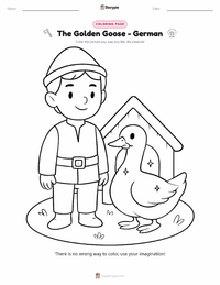 The Golden Goose - German coloring page for kids