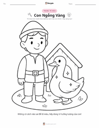 Trang tô màu Con Ngỗng Vàng cho trẻ em