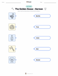 The Golden Goose - German printable worksheet for kids