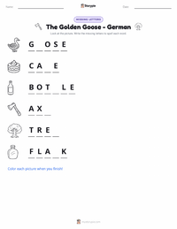 The Golden Goose - German printable worksheet preview