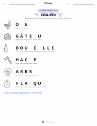 Aperçu de la feuille de travail imprimable L'Oie d'Or