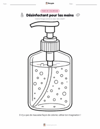 Page de coloriage Désinfectant pour les mains pour les enfants