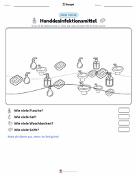 Händedesinfektionsmittel druckbare Arbeitsblatt Vorschau