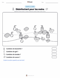 Aperçu de la feuille de travail imprimable Désinfectant pour les mains