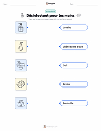 Feuille de travail imprimable Désinfectant pour les mains pour les enfants