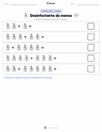 Vista previa de la hoja de trabajo imprimible de Desinfectante de manos