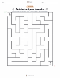 Aperçu de la feuille de travail imprimable Désinfectant pour les mains