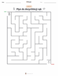 Podgląd drukowalnego arkusza ćwiczeń Środek do dezynfekcji rąk