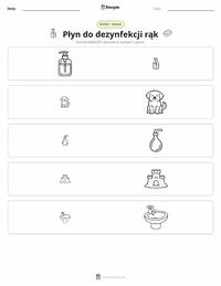 Podgląd drukowalnego arkusza ćwiczeń Środek do dezynfekcji rąk