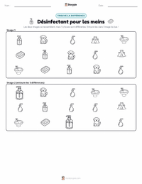 Aperçu de la feuille de travail imprimable Désinfectant pour les mains