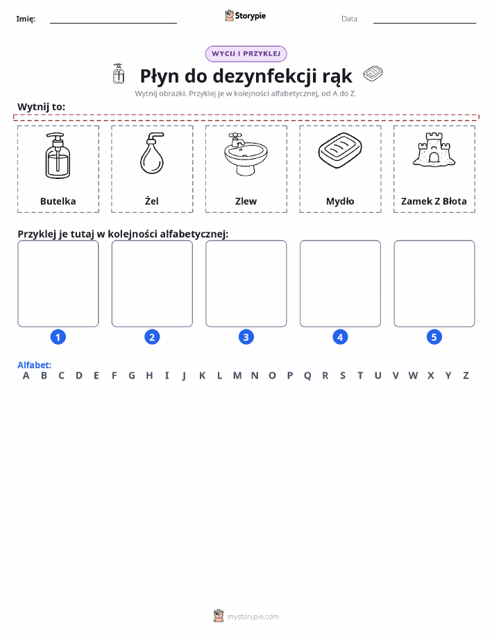 Wytnij i Wklej Alfabet