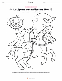 Page de coloriage Le Cavalier sans Tête - Américain pour les enfants